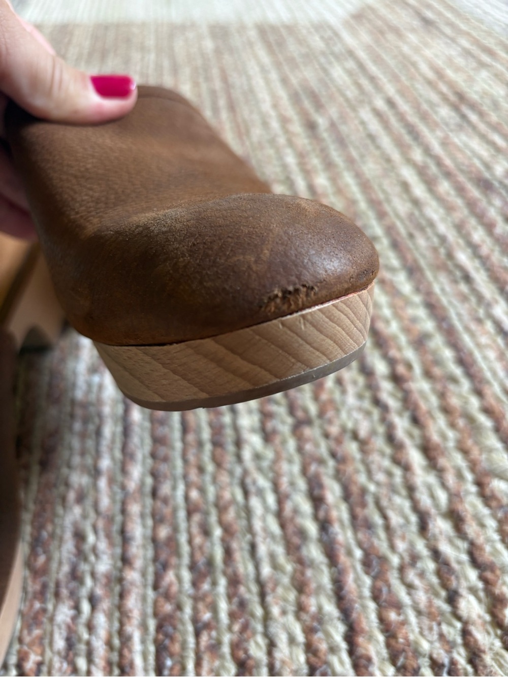 Madewell Brown Leather Clogs, Sz 9.5W (Fits a 9 best) - Picture 2 of 5